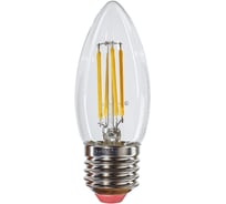 Лампа Экономка LED Филамент 5Вт Свеча 160-260V Е27 450лм 2700KEco LedFL5wCNE2727
