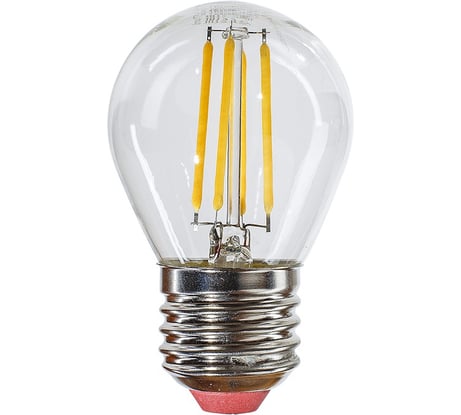Лампа Экономка LED Филамент 5Вт Шарик 45мм 160-260V Е27 450лм 4500К Eco LedFL5wGL45E2745