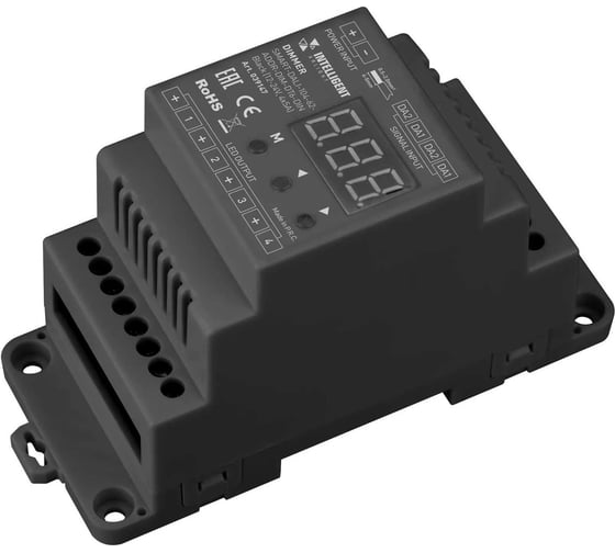 Диммер INTELLIGENT ARLIGHT SMART-DALI-104-62-ADDR-DIM-DT6-DIN Black IARL, IP20, пластик 039147 1