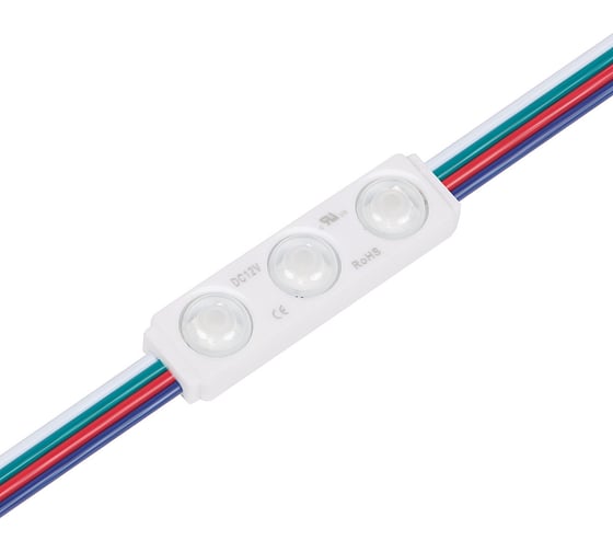 Светодиодный модуль MAKSILED 20 шт./гирлянда 0.65 Вт, 12 В, ip65, 3smd 2835 rgb, ML-M3RGB-MINI