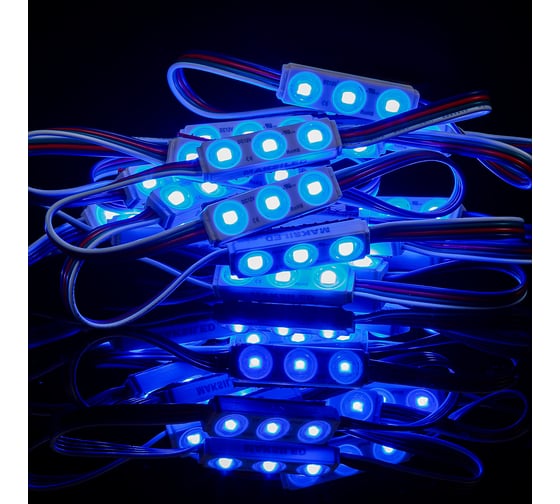 Светодиодный модуль MAKSILED 20 шт./гирлянда 0.65 Вт, 12 В, ip65, 3smd 2835 rgb, ML-M3RGB-MINI