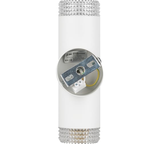 Настенный светильник ЭРА wl50 wh/tr 2gu10 2х12 Вт, ip20 белый, прозрачный Б0061195