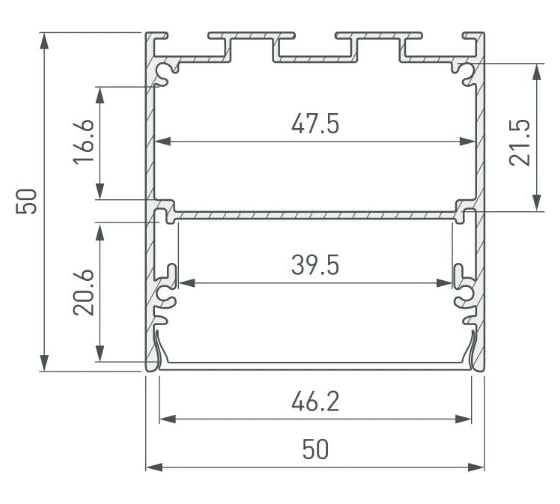 Профиль Arlight LINE-S-5050-3000 ANOD 3 м 041838