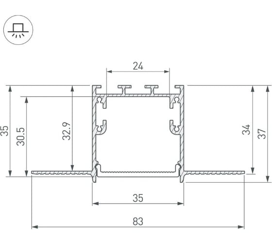 Профиль Arlight SL-LINIA32-FANTOM-3000 ANOD 3 м 036225