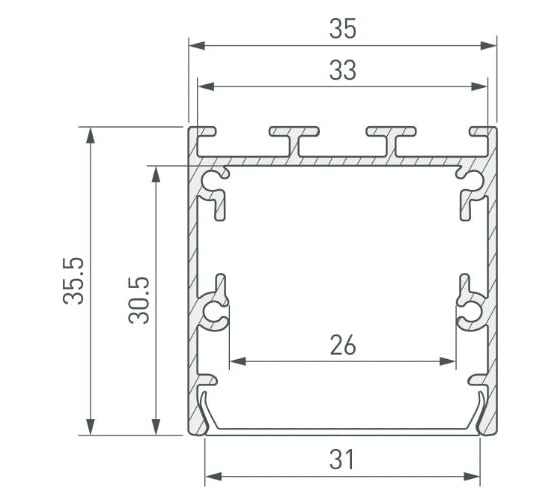 Профиль Arlight LINE-S-3535-3000 ANOD 3 м 041826