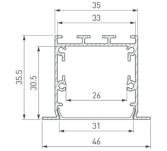Профиль Arlight LINIA49-F-S-3000 ANOD 3 м 041872