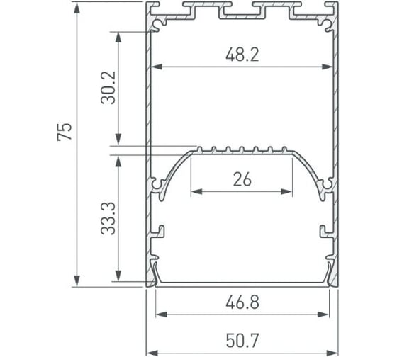 Профиль Arlight LINE-S-5075-3000 ANOD 3 м 041846