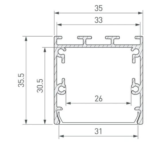 Профиль Arlight LINE-S-3535-3000 BLACK 3 м 041829