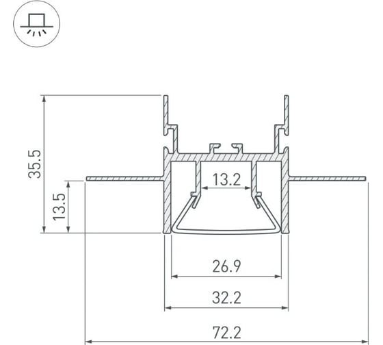 Профиль Arlight FOLED-CEIL-CENTER-3000 3 м 044853
