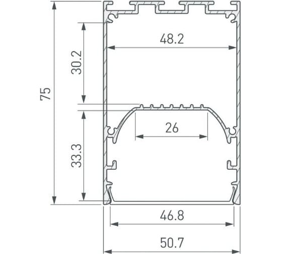 Профиль Arlight LINE-S-5075-3000 BLACK 3 м 041849