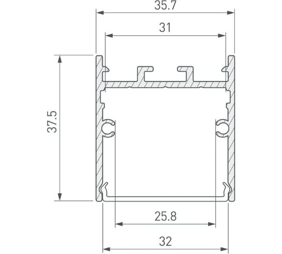 Профиль Arlight SL-LINE-3638-LW-3000 ANOD BLACK 3 м 043974