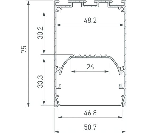 Профиль Arlight LINE-S-5075-3000 WHITE 3 м 041852