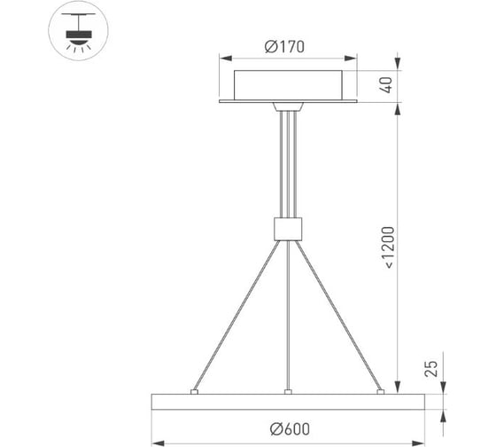 Светильник Arlight SP-CONGO-CAN-1-R600-36W Warm3000 1 шт 046233