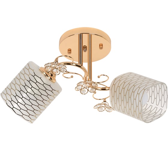 Плафон RITTER белый стеклянный матовый с золотистым орнаментом FABERO 52401 4/52402 1 52602 5