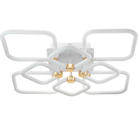 Люстра потолочная светодиодная диммируемая RITTER OTTIMO Алиса с ДУ 3 режима 610x610x130 198Вт 2700K/4200K/6400K 89м белый/золото 51617 4