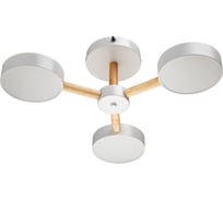 Люстра потолочная светодиодная диммируемая RITTER SCANDIA с ДУ 3 режима 520x170 45Вт 2700К/4200К/6400К 17м белый/дерево 51589 4