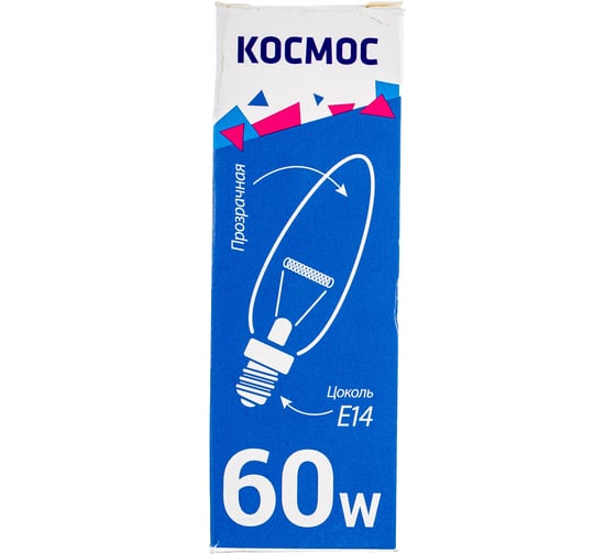 Лампа накаливания КОСМОС СВ ПР 60Вт E14 LKsmSCnCL60E14v2