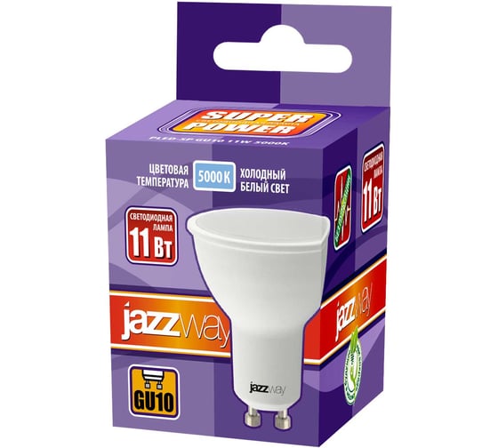 Светодиодная лампа Jazzway PLED-SP 11Вт PAR16 GU10 5000K холодный белый GU10 920лм 230В/50Гц 5019515