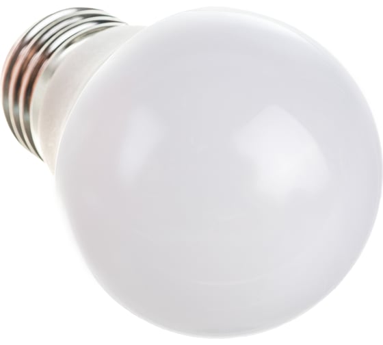 Светодиодная лампа Jazzway PLED-ECO 5Вт G45 шар матовая 3000К теплый белый E27 400лм 230В/50Гц 1036957A