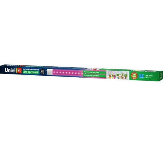 Светодиодная лампа Uniel LED-T8-9W/SPSB/G13/CL PLP30WH для растений UL-00006697