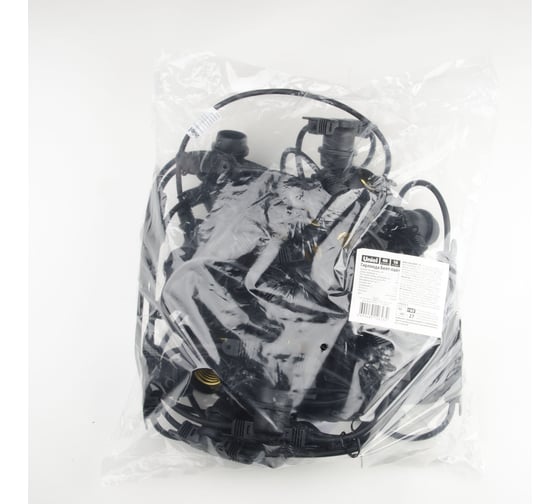 Гирлянда Uniel UDL-K110 40/E27/10M IP65 BLACK BELT-LIGHT Белт-лайт, 10 м + 1,5м сетевой шнур UL-00006440