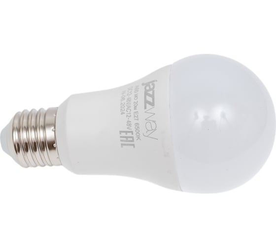 Светодиодная лампа Jazzway низковольтная PLED-A60 MO 20Вт 6500К холодный белый E27 12-48В AC/DC 5050655