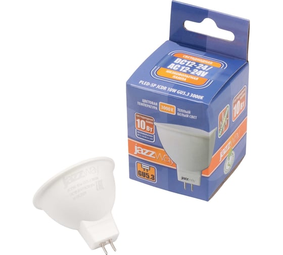 Светодиодная лампа Jazzway низковольтная PLED-SP JCDR 10Вт 3000К GU5.3 12-24В 5049703 1
