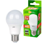 Светодиодная лампа Jazzway PLED-ECO 7Вт A60 грушевидная 3000К теплый белый E27 610лм 230В/50 Гц 1033178