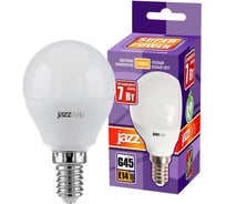 Светодиодная лампа Jazzway PLED-SP 7Вт G45 шар 3000К теплый белый E14 560лм 230В/50Гц 1027856-2