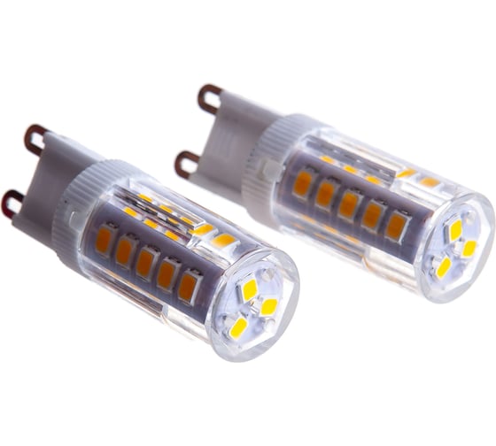 Светодиодная лампа Jazzway PLED-G9/BL2 5Вт 2700К теплый белый G9 300лм 220В (2лампы) пластик d16х50мм 1036667B