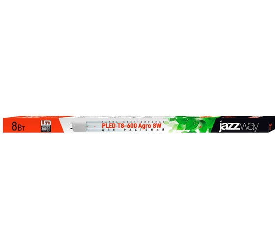 Светодиодная лампа Jazzway PLED T8-600 PPG Agro 8Вт T8 линейная G13 CL для растений красный/синий спектр 5025899