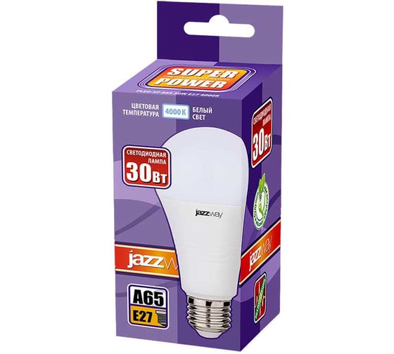 Светодиодная лампа Jazzway PLED-SP 30Вт A65 4000К нейтральный белый E27 2600лм 230В/50Гц 5019690