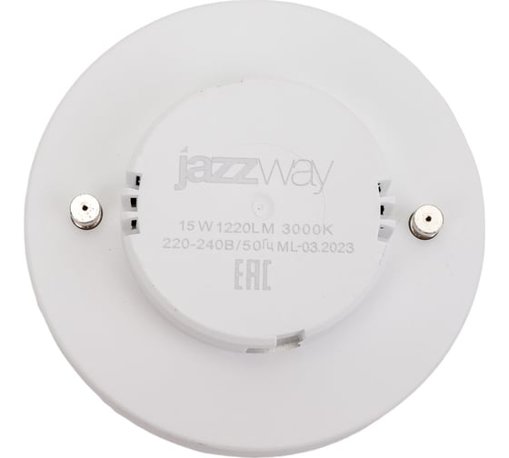 Светодиодная лампа Jazzway PLED-GX53 15Вт таблетка матовая 3000К теплый белый GX53 1220лм 230В/50Гц 2855435