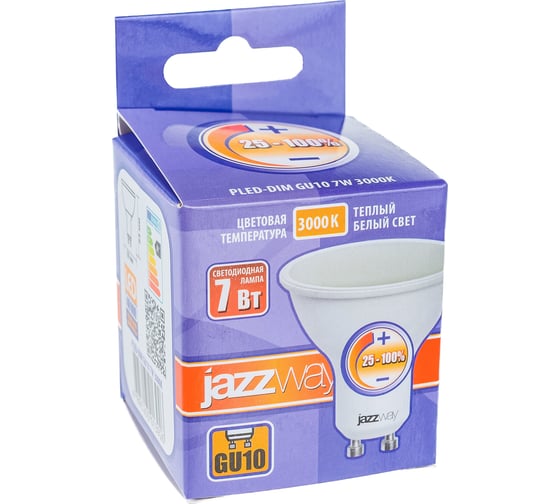 Лампа Jazzway PLED-DIM GU10 7w 3000K 540Lm  230/50 5013926 1