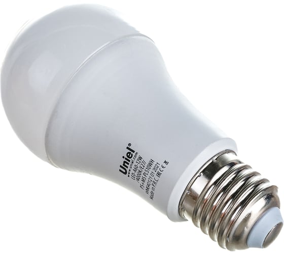 Светодиодная лампа с датчиком освещенности и датчиком движения Uniel LED-A60-12W 4000K, E27, PS+MS, PLS10WH UL-00005713