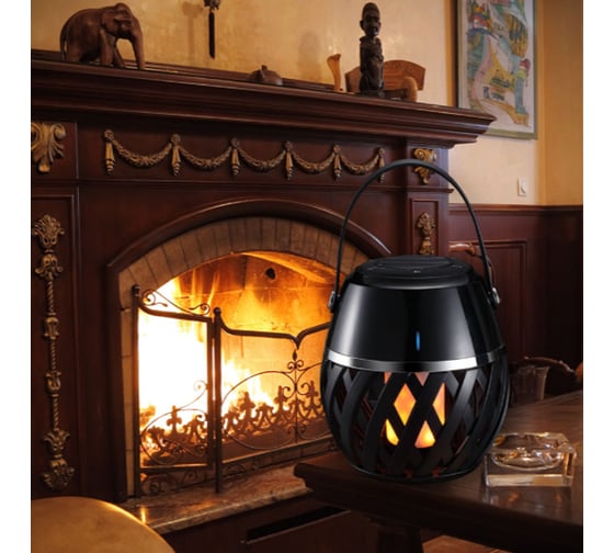 Светодиодный светильник с bluetooth колонкой Uniel ULD-R201 LED/FLAME BLACK UL-00006768