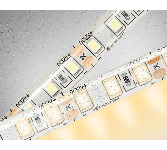 Светодиодная лента Ambrella light 2835 120Led /9.6W m/ 12V IP65 3000K 5m GS1201