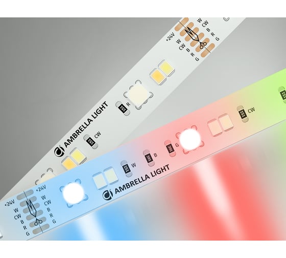 Светодиодная лента Ambrella light RGB с регулировкой температуры света 5050+2835 90Led / 13W m/ 24V IP20 RGB GS4501 1