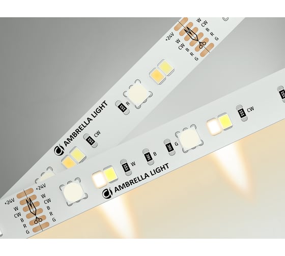 Светодиодная лента Ambrella light RGB с регулировкой температуры света 5050+2835 90Led / 13W m/ 24V IP20 RGB GS4501