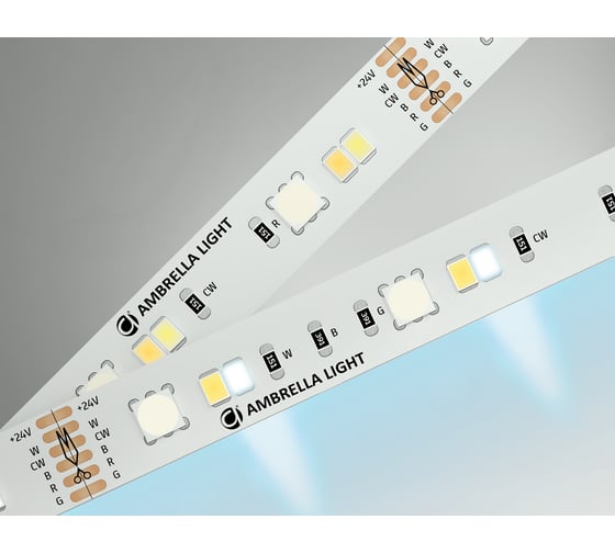 Светодиодная лента Ambrella light RGB с регулировкой температуры света 5050+2835 90Led / 13W m/ 24V IP20 RGB GS4501