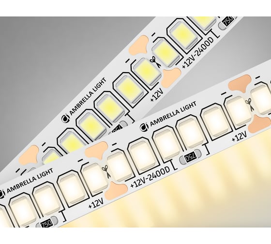 Светодиодная лента Ambrella light 2835 240Led /19.2W m/12V IP20 3000K 5m GS1501