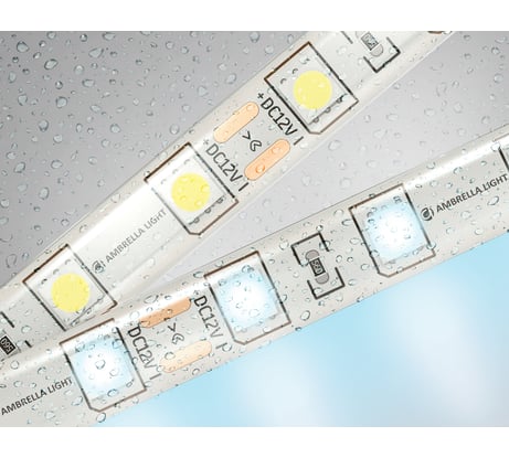 Светодиодная лента Ambrella light 5050 60Led /14.4W m/ 12V IP65 6500K 5m GS2103