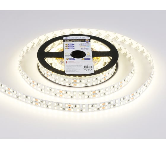 Светодиодная лента двухрядная Ambrella light 2835 240Led /24W m/ 24V IP20 4500K 5m GS3702
