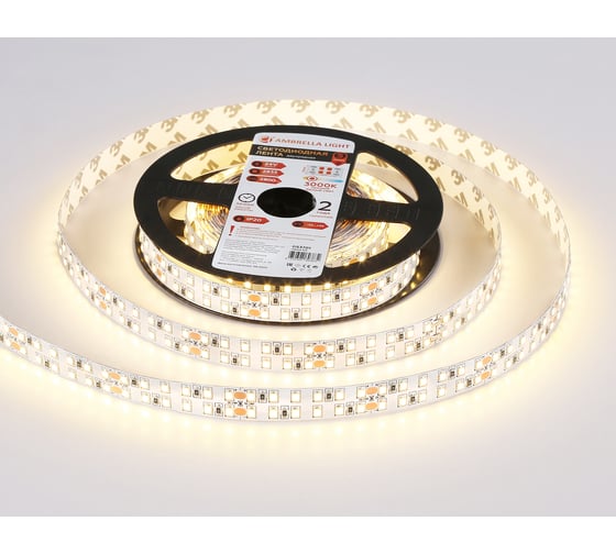 Светодиодная лента двухрядная Ambrella light 2835 240Led /24W m/ 24V IP20 3000K 5m GS3701