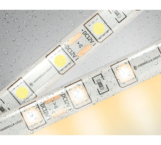 Светодиодная лента Ambrella light 5050 60Led /14.4W m/ 12V IP65 3000K 5m GS2101