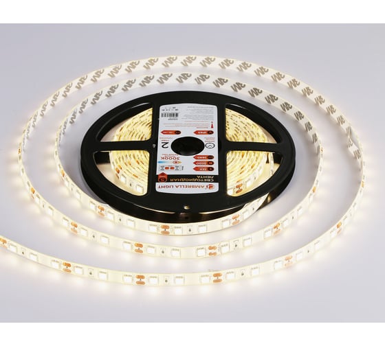 Светодиодная лента Ambrella light 5050 60Led /14.4W m/ 12V IP65 3000K 5m GS2101