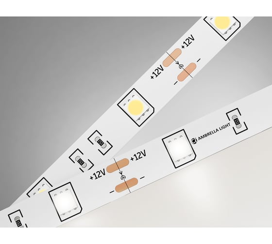 Светодиодная лента Ambrella light 5050 30Led /7.2W m/ 12V IP20 4500K 5m GS1802