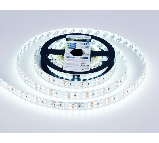 Светодиодная лента двухрядная Ambrella light 2835 204Led /20W m/ 24V IP20 6500K 5m GS3603