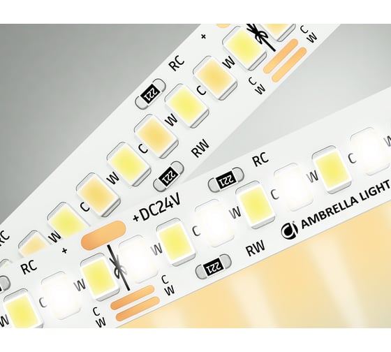Светодиодная лента Ambrella light с регулировкой температуры света 2835 240Led /18W m/ 24V IP20 CCT 3000-6500 GS4151