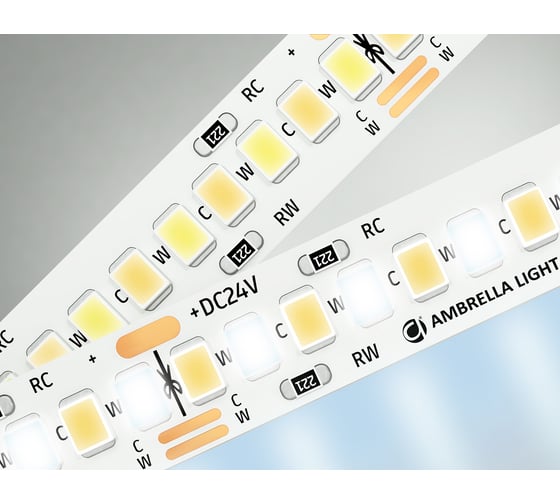 Светодиодная лента Ambrella light с регулировкой температуры света 2835 240Led /18W m/ 24V IP20 CCT 3000-6500 GS4151